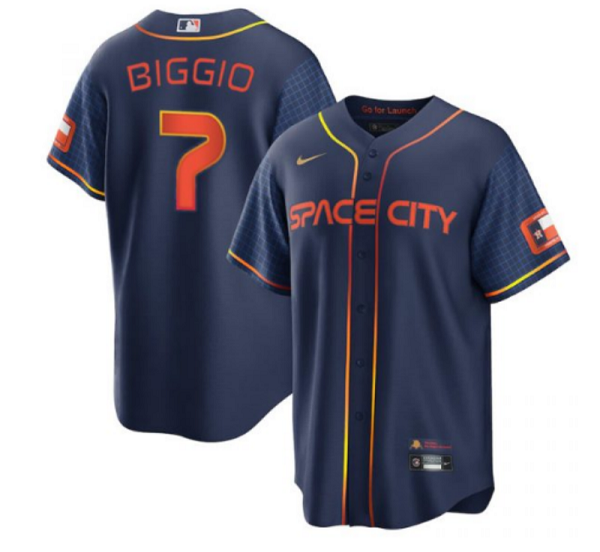 Men's Houston Astros #7 Craig Biggio 2022 Navy City Connect Cool Base Stitched Jersey Men's Houston Astros #7 Craig Biggio 2022 Navy City Connect Cool Base Stitched Jersey